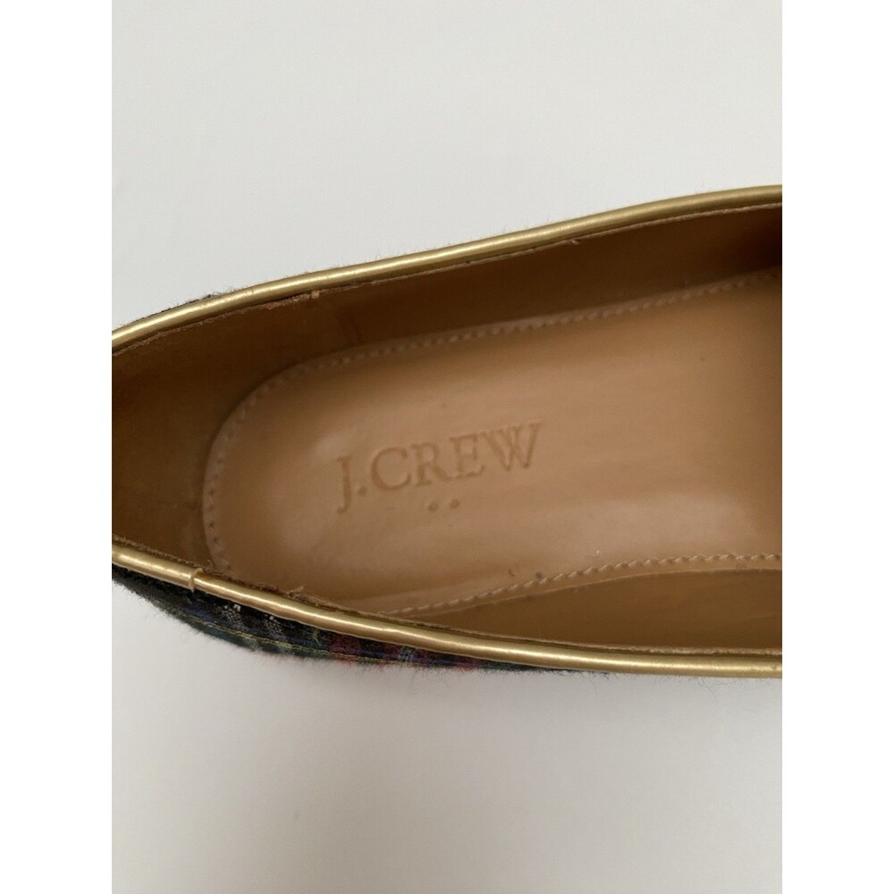 J. CREW AT839 Size 5.5. Women’s Holiday Red Tartan Plaid Smoking Loafers Flats - Picture 6 of 8